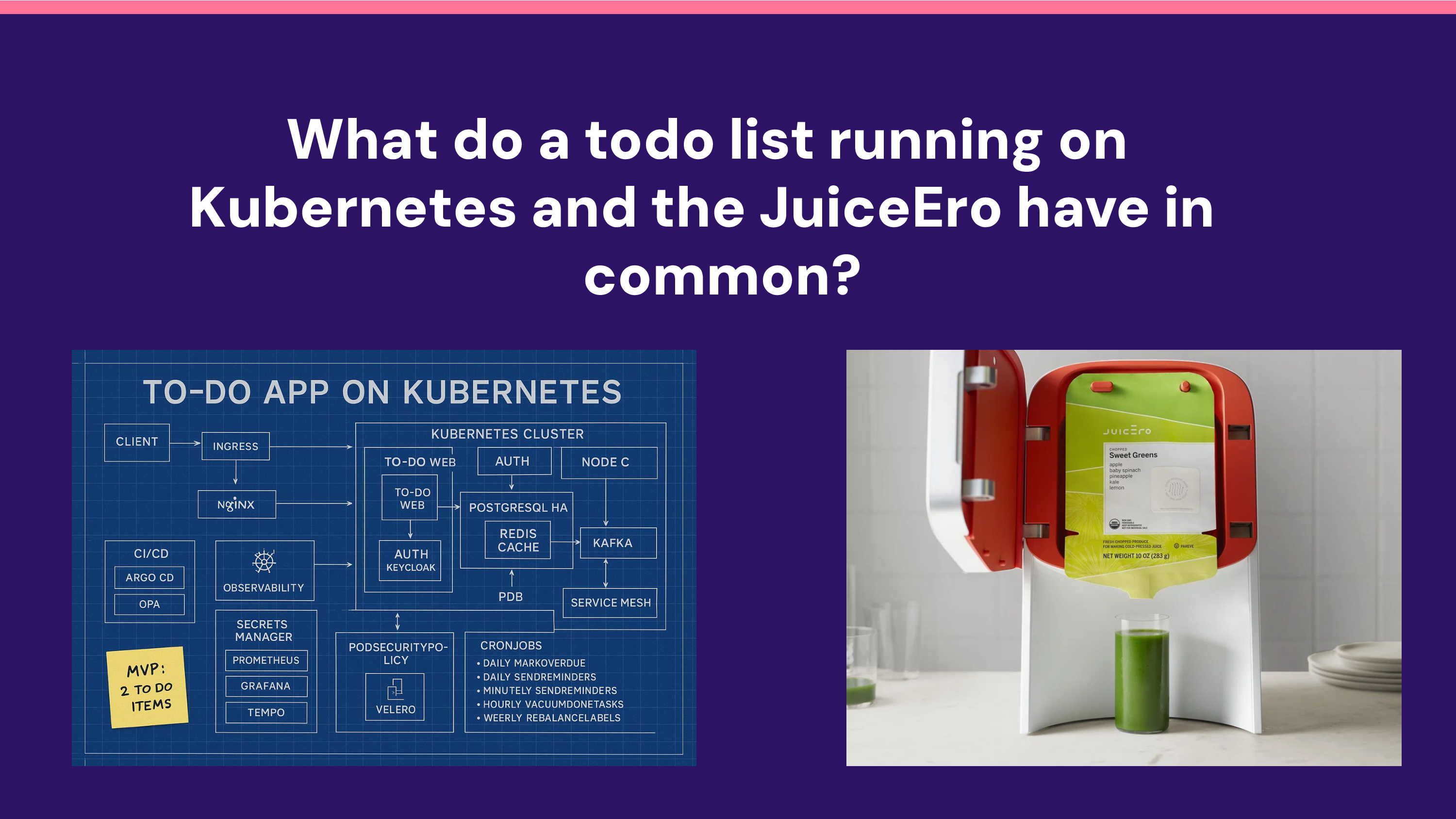 Kubernetes vs. Juicero comparison