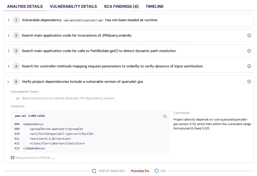 Assessment UI screenshot