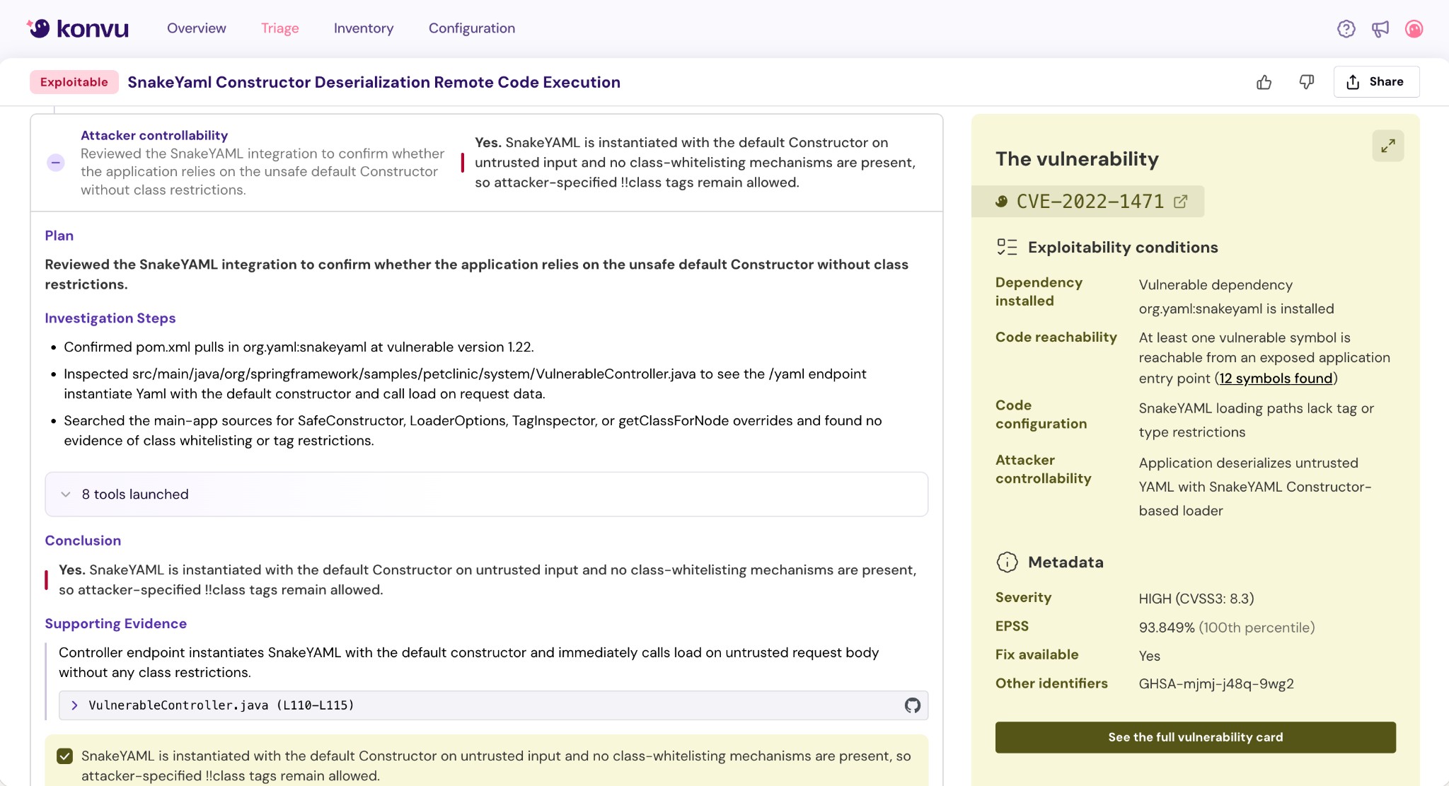 Configuration checking view