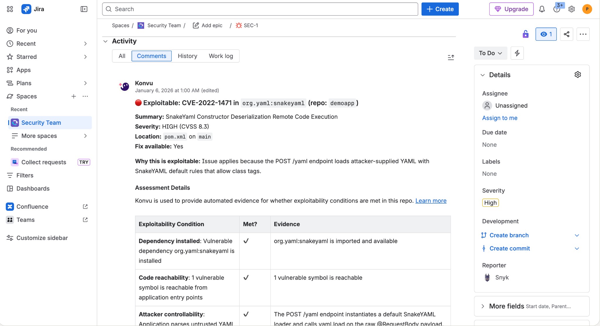 Safe upgrade analysis view