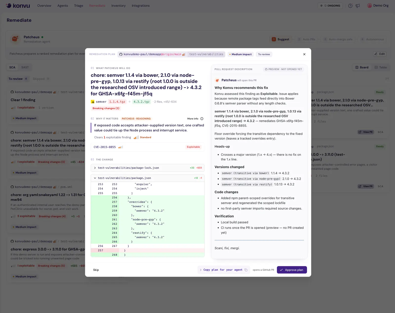 Fix pull request detail view